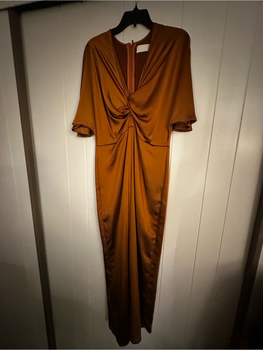 Capulet Rust Satin Twist-Front Jumpsuit